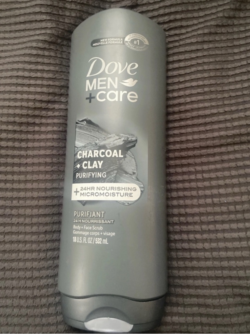 Dove Men+Care Charcoal + Clay Purifying Body & Face Scrub - Gray